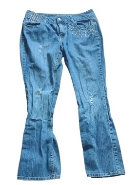 Stud-Detail Blue Women's Jeans Size 14